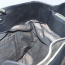 Salvatore Ferragamo Vala Hand Bag Leather Black Silver Auth 142250-20