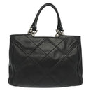 Salvatore Ferragamo Vala Hand Bag Leather Black Silver Auth 142250-3