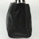 Salvatore Ferragamo Vala Hand Bag Leather Black Silver Auth 142250-4