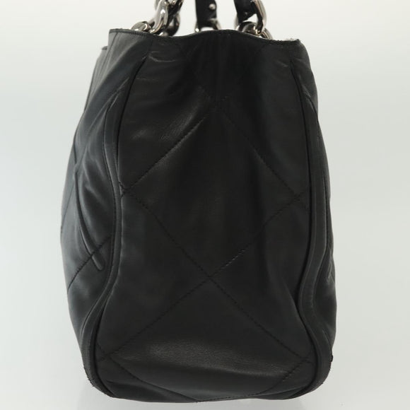 Salvatore Ferragamo Vala Hand Bag Leather Black Silver Auth 142250