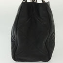 Salvatore Ferragamo Vala Hand Bag Leather Black Silver Auth 142250-5