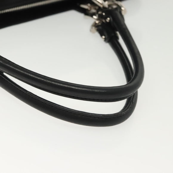 Salvatore Ferragamo Vala Hand Bag Leather Black Silver Auth 142250