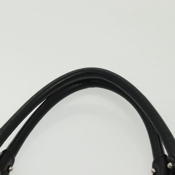 Salvatore Ferragamo Vala Hand Bag Leather Black Silver Auth 142250