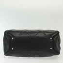 Salvatore Ferragamo Vala Hand Bag Leather Black Silver Auth 142250-9