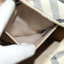 BURBERRY Nova Check Blue Label Shoulder Bag Canvas Beige Silver Auth 142252-21