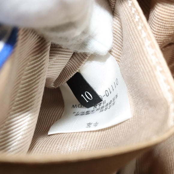 BURBERRY Nova Check Blue Label Shoulder Bag Canvas Beige Silver Auth 142252