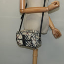 BURBERRY Nova Check Blue Label Shoulder Bag Canvas Beige Silver Auth 142252-22