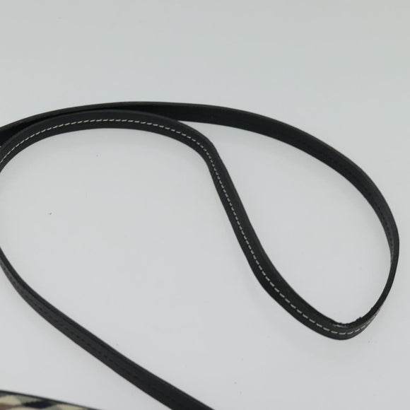 BURBERRY Nova Check Blue Label Shoulder Bag Canvas Beige Silver Auth 142252