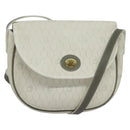 Christian Dior Honeycomb Canvas Shoulder Bag PVC White Gold Auth 142253-1