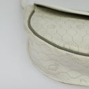Christian Dior Honeycomb Canvas Shoulder Bag PVC White Gold Auth 142253-14