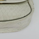 Christian Dior Honeycomb Canvas Shoulder Bag PVC White Gold Auth 142253-15