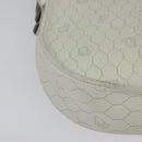 Christian Dior Honeycomb Canvas Shoulder Bag PVC White Gold Auth 142253-16