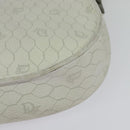 Christian Dior Honeycomb Canvas Shoulder Bag PVC White Gold Auth 142253-9