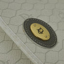 Christian Dior Honeycomb Canvas Shoulder Bag PVC White Gold Auth 142253-10