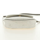 Christian Dior Honeycomb Canvas Schoudertas PVC Wit Goud Auth 142253-10