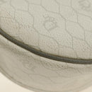 Christian Dior Honeycomb Canvas Schoudertas PVC Wit Goud Auth 142253-11
