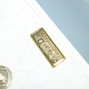 Christian Dior Honeycomb Canvas Shoulder Bag PVC White Gold Auth 142253-17