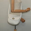 Christian Dior Honeycomb Canvas Shoulder Bag PVC White Gold Auth 142253-21