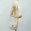 Christian Dior Honeycomb Canvas Shoulder Bag PVC White Gold Auth 142253-28