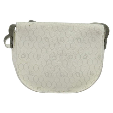 Christian Dior Honeycomb Canvas Shoulder Bag PVC White Gold Auth 142253 - 0