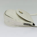 Christian Dior Honeycomb Canvas Shoulder Bag PVC White Gold Auth 142253-4