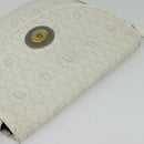 Christian Dior Honeycomb Canvas Shoulder Bag PVC White Gold Auth 142253-6