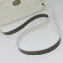 Christian Dior Honeycomb Canvas Shoulder Bag PVC White Gold Auth 142253-7