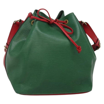 LOUIS VUITTON Epi Petit Noe Shoulder Bag Bicolor Green Red M44147 LV Auth 142256
