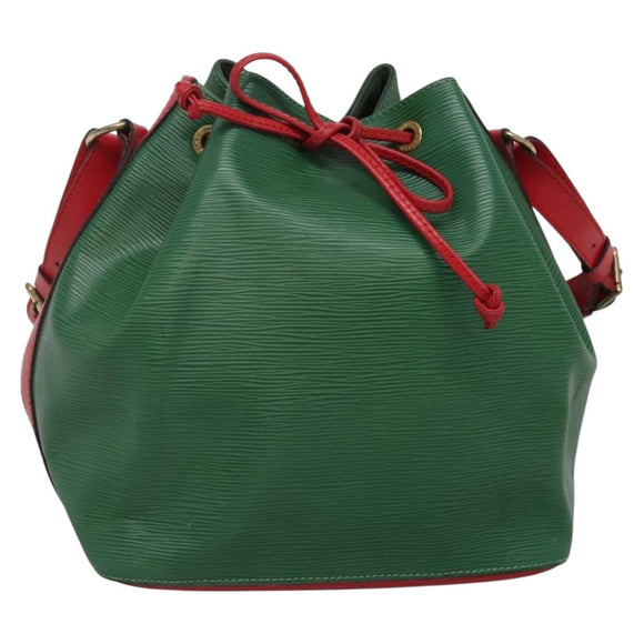 LOUIS VUITTON Epi Petit Noe Shoulder Bag Bicolor Green Red M44147 LV Auth 142256