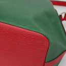 LOUIS VUITTON Epi Petit Noe Shoulder Bag Bicolor Green Red M44147 LV Auth 142256-15