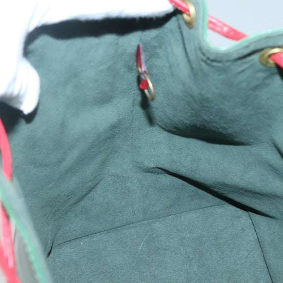 LOUIS VUITTON Epi Petit Noe Shoulder Bag Bicolor Green Red M44147 LV Auth 142256