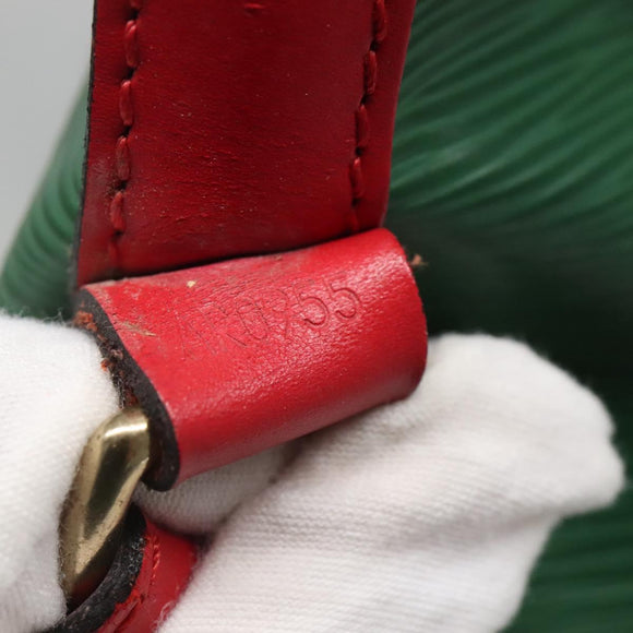 LOUIS VUITTON Epi Petit Noe Shoulder Bag Bicolor Green Red M44147 LV Auth 142256