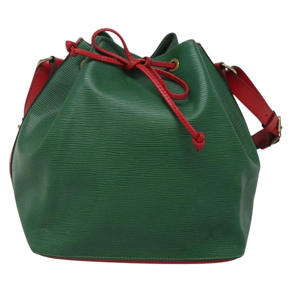 LOUIS VUITTON Epi Petit Noe Shoulder Bag Bicolor Green Red M44147 LV Auth 142256
