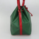 LOUIS VUITTON Epi Petit Noe Shoulder Bag Bicolor Green Red M44147 LV Auth 142256-3