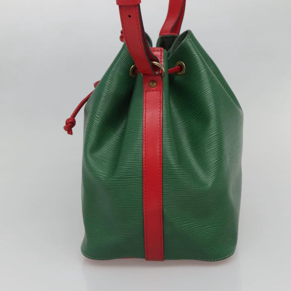 LOUIS VUITTON Epi Petit Noe Shoulder Bag Bicolor Green Red M44147 LV Auth 142256
