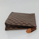 LOUIS VUITTON Damier Ebene Poche Toilette 26 Pouch N47543 LV Auth 142258-4