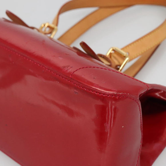 LOUIS VUITTON Vernis Rosewood Avenue Hand Bag Pomme D'amour M93507 Auth 142264