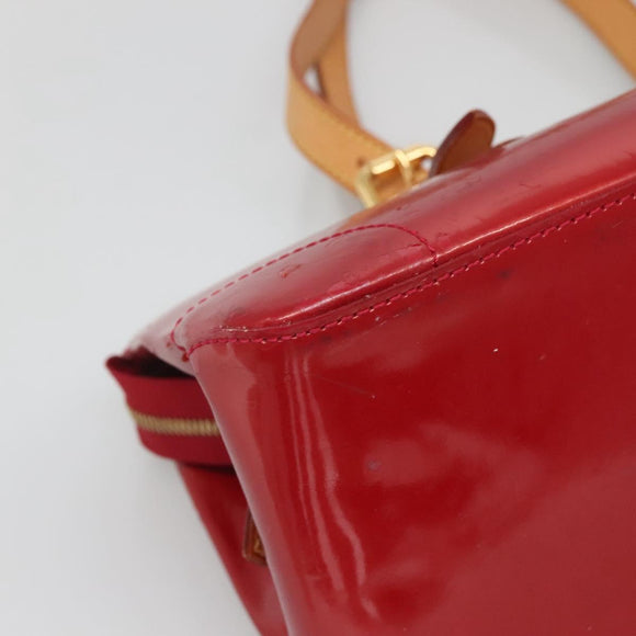 LOUIS VUITTON Vernis Rosewood Avenue Hand Bag Pomme D'amour M93507 Auth 142264