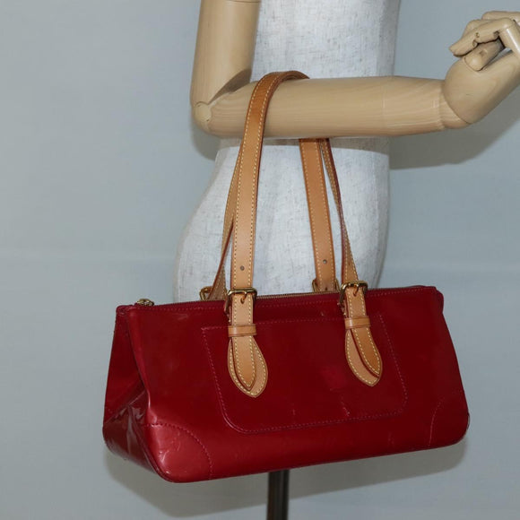 LOUIS VUITTON Vernis Rosewood Avenue Hand Bag Pomme D'amour M93507 Auth 142264