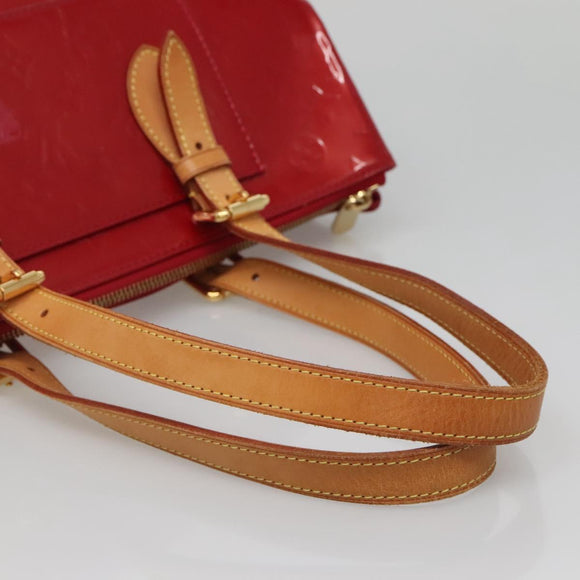 LOUIS VUITTON Vernis Rosewood Avenue Hand Bag Pomme D'amour M93507 Auth 142264