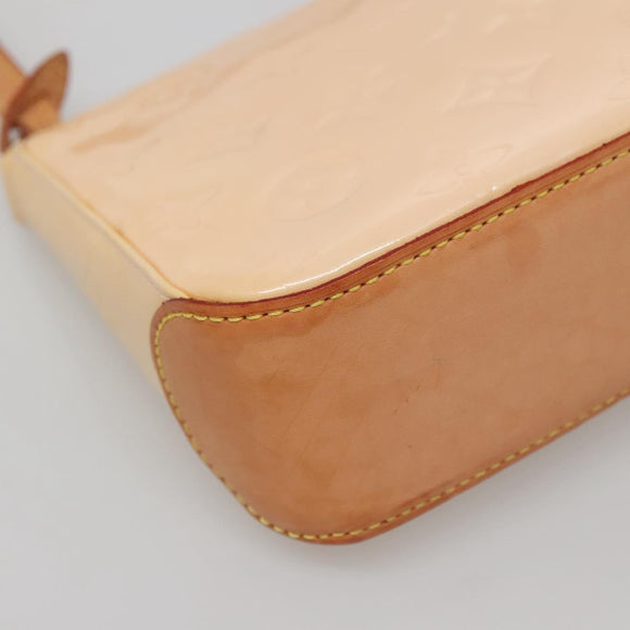 LOUIS VUITTON Vernis Mallory Square Accessory Pouch Pink M91292 LV Auth 142265