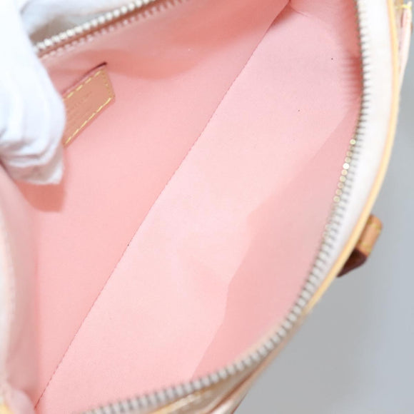 LOUIS VUITTON Vernis Mallory Square Accessory Pouch Pink M91292 LV Auth 142265