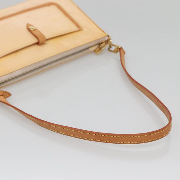 LOUIS VUITTON Vernis Mallory Square Accessory Pouch Pink M91292 LV Auth 142265