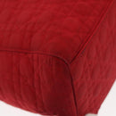 Christian Dior Canage Lady Dior Hand Bag Nylon Red Gold Auth 142266-10