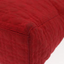 Christian Dior Canage Lady Dior Hand Bag Nylon Red Gold Auth 142266-14