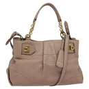 Salvatore Ferragamo Gancini Hand Bag Leather 2way Purple Gold Auth 142267-1