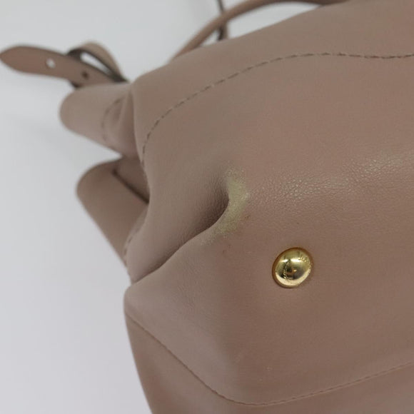 Salvatore Ferragamo Gancini Hand Bag Leather 2way Purple Gold Auth 142267