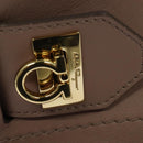 Salvatore Ferragamo Gancini Hand Bag Leather 2way Purple Gold Auth 142267-16