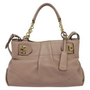 Salvatore Ferragamo Gancini Hand Bag Leather 2way Purple Gold Auth 142267-2