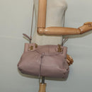 Salvatore Ferragamo Gancini Hand Bag Leather 2way Purple Gold Auth 142267-25